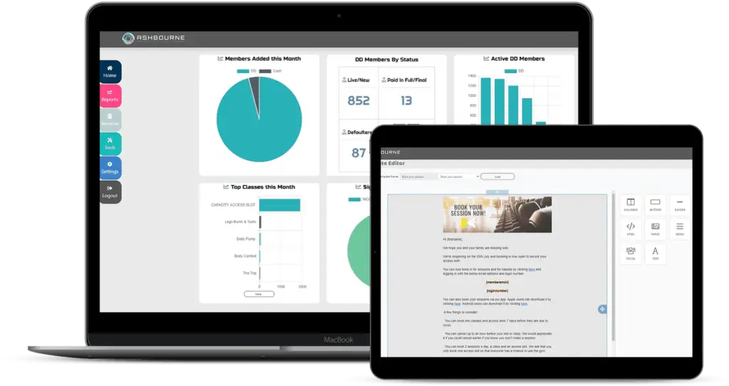 bi dashboard ashbourne membership management