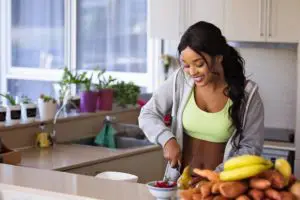 Woman Slicing Fruit